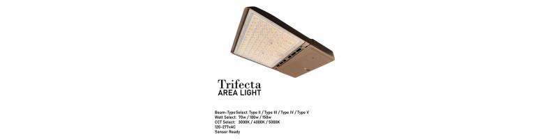 AL-AL701050LSCCT - TRIFECTA - Beam-Type & Watt & CCT Select Area Light | 100-277v 70W/100W/150w 3000/4000/5000K 0-10v Sensor-Ready