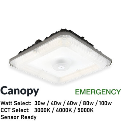 AL-CL30406080100/EM - EMERGENCY Canopy Light - CCT + Watt Select Sensor Socket Ready 120-277v AC 0-10v Bronze Finish