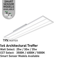 AL-TRX-DM-14/3WS/3CCT - TRX 1x4 - Premium Specification 3-D Architectural Troffer | Watt & CCT | 100-277v 25/30/35w 3500/4000/5000K 0-10v