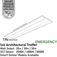 AL-TRX-DM-14/3WS/3CCT/EM - TRX 1x4 Emergency - Premium Specification 3-D Architectural Troffer | Watt & CCT | 100-277v 25/30/35w 3500/4000/5000K 0-10v AL-TRX-DM-14/3WS/3CCT/EM - TRX 1x4 Emergency - Premium Specification 3-D Architectural Troffer | Watt & CCT | 100-277v 25/30/35w 3500/4000/5000K 0-10v