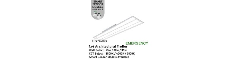AL-TRX-DM-14/3WS/3CCT/EM - TRX 1x4 Emergency - Premium Specification 3-D Architectural Troffer | Watt & CCT | 100-277v 25/30/35w 3500/4000/5000K 0-10v AL-TRX-DM-14/3WS/3CCT/EM - TRX 1x4 Emergency - Premium Specification 3-D Architectural Troffer | Watt & CCT | 100-277v 25/30/35w 3500/4000/5000K 0-10v