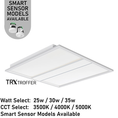 AL-TRX-DM-22/3WS/3CCT - TRX 2x2 - Premium Specification 3-D Architectural Troffer | Watt & CCT | 100-277v 25/30/35w 3500/4000/5000K 0-10v