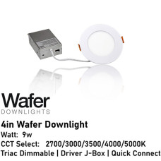 AL-WDL495CCT/WH - Wafer Downlight - 5-CCT Select Flicker Free 120v AC Triac Dimmable White Finish AL-WDL495CCT/WH - Wafer Downlight - 5-CCT Select Flicker Free 120v AC Triac Dimmable White Finish