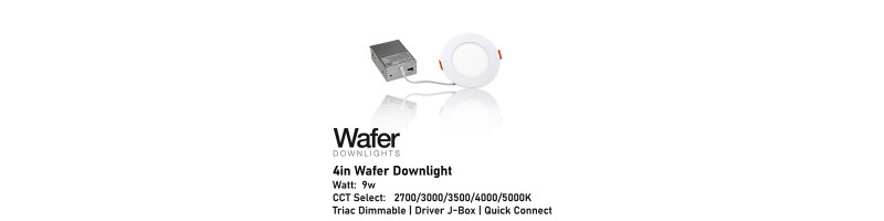 AL-WDL495CCT/WH - Wafer Downlight - 5-CCT Select Flicker Free 120v AC Triac Dimmable White Finish AL-WDL495CCT/WH - Wafer Downlight - 5-CCT Select Flicker Free 120v AC Triac Dimmable White Finish