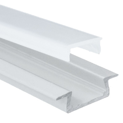 AL-P003 - 2M Aluminum Profile White Finish Recessed